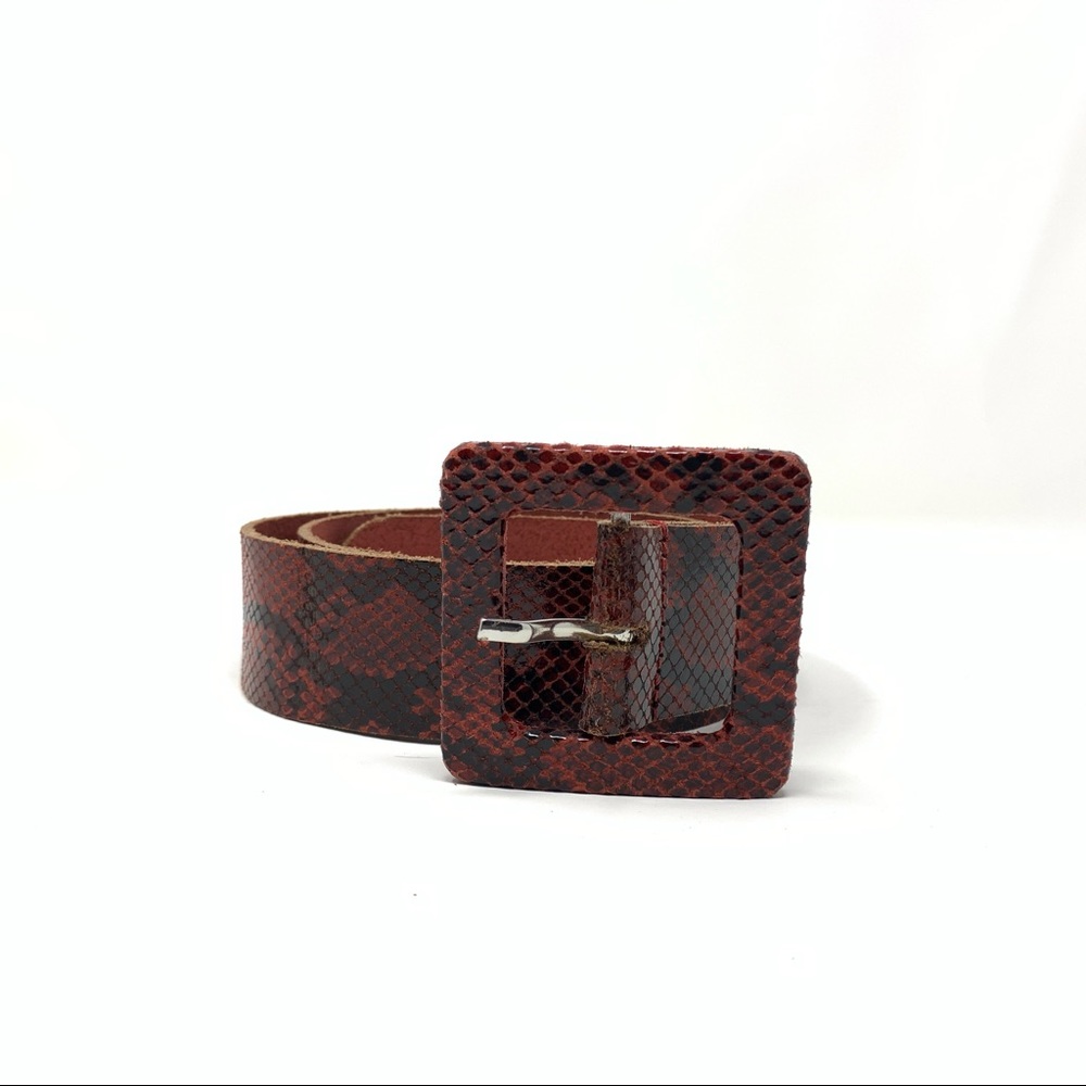 Free People Red Aston Snake Bite Belt - Picture 2 of 6